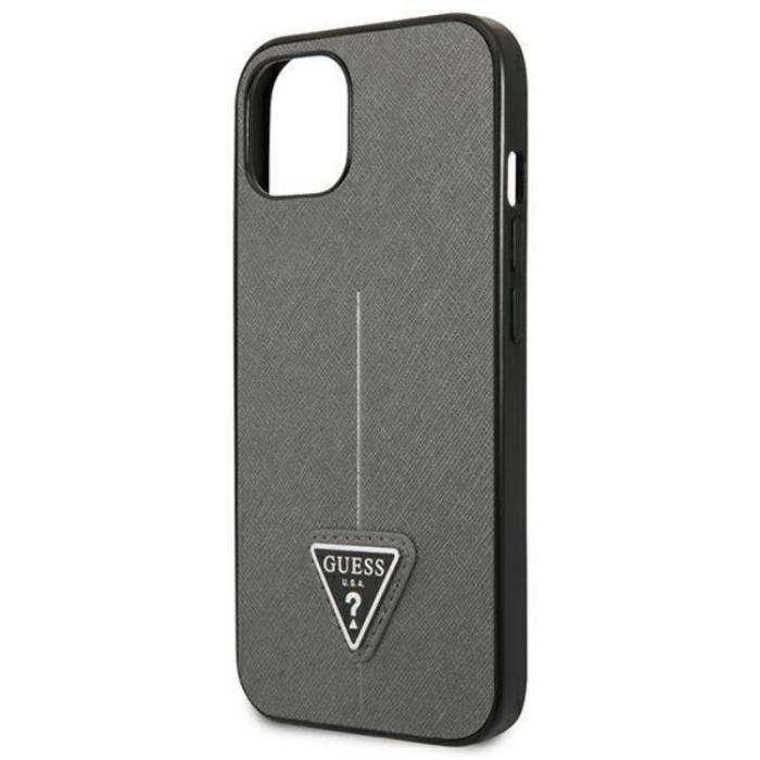 Guess - Guess iPhone 13 Mini Skal Saffiano Triangle Logo - Silver