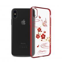 Kingxbar - Kingxbar Skal Med Swarovski Stenar till iPhone XS / X - Plum Blossom