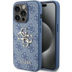 Guess - Guess iPhone 15 Pro Mobilskal 4G Big Metal Logo - Blå