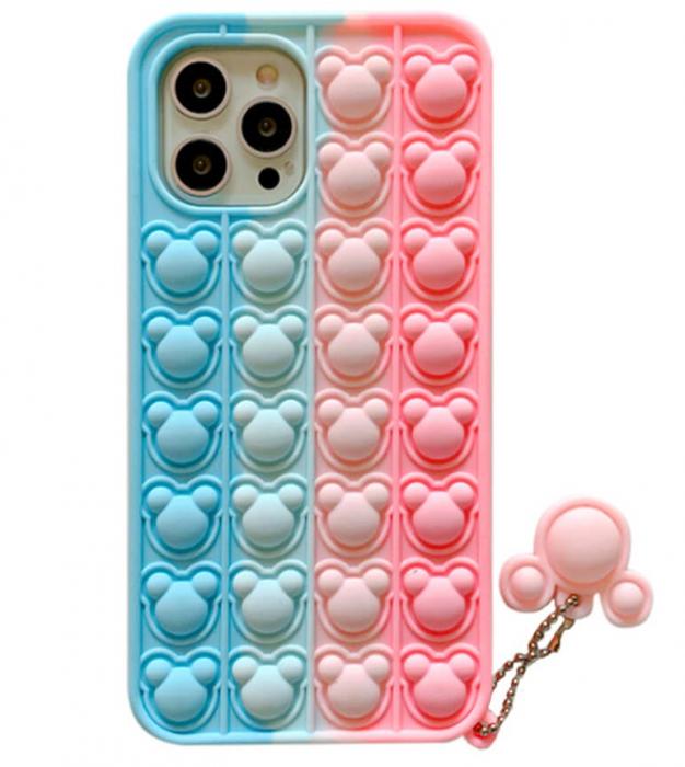 UTGATT1 - Panda Pop it Fidget Multicolor Skal till iPhone X/XS - Rosa