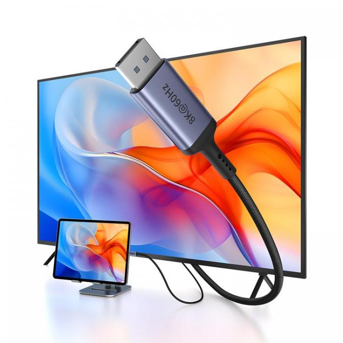 BASEUS - Baseus USB-C till DisplayPort Kabel 2m High Definition - Svart