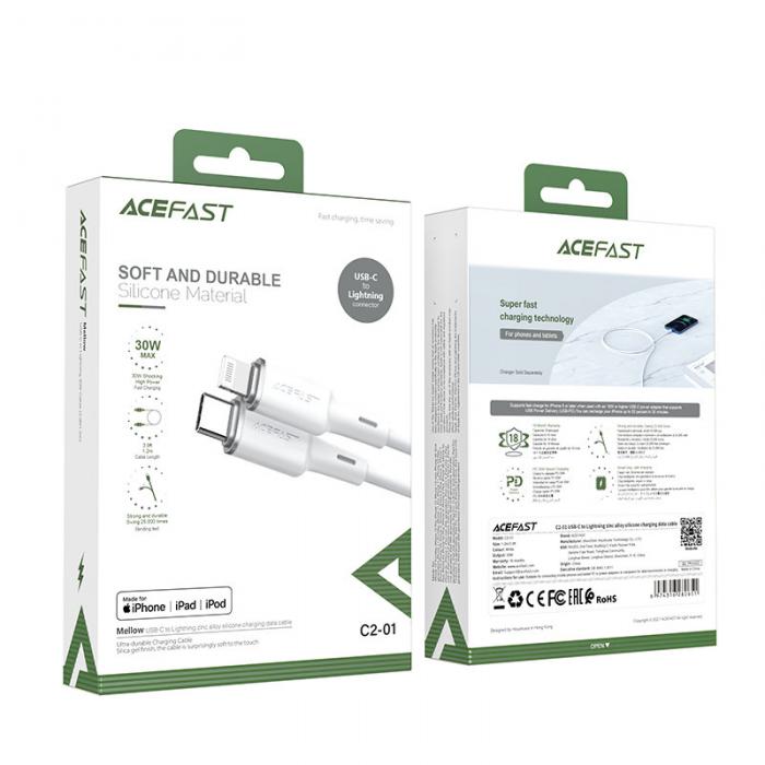 Acefast - Acefast USB-C Till Lightning Kabel 30W 1.2m - Vit
