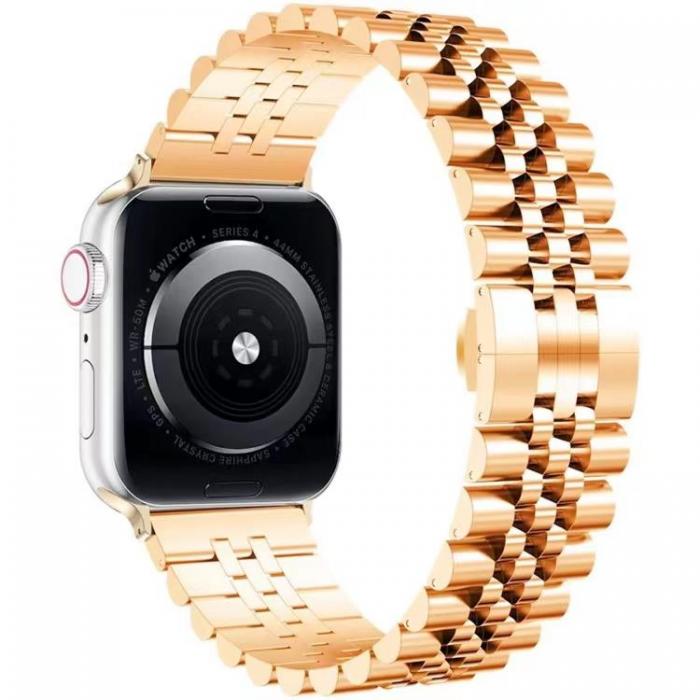 A-One Brand - Apple Watch 2/3/4/5/6/7/SE (38/40/41mm) Armband Stainless - Rose Guld