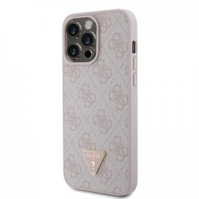 Guess - Guess iPhone 15 Pro Max Mobilskal 4G Diamond Triangle - Rosa