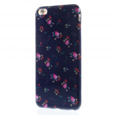 A-One Brand - Flexicase Skal till Apple iPhone 6(S) Plus - Svart Rosa Blommor