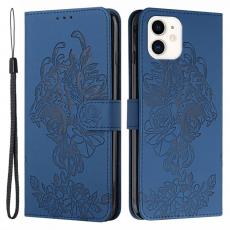 A-One Brand - Tiger Flower Plånboksfodral till iPhone 12 & 12 Pro - Blå