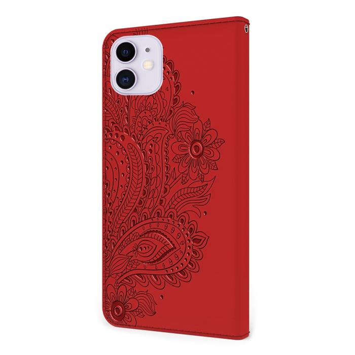 A-One Brand - Blommor iPhone 13 Plnboksfodral - Rd