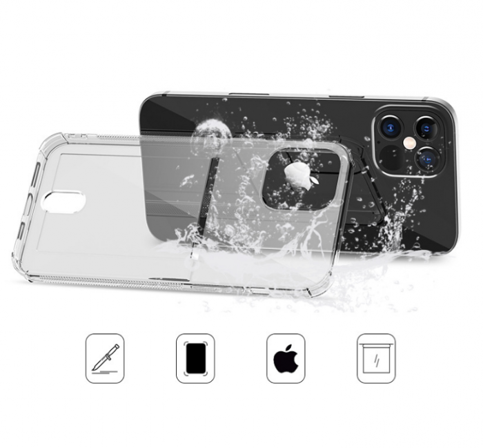 A-One Brand - Flexicase Skal med Kortplats iPhone 13 Pro Max - Svart