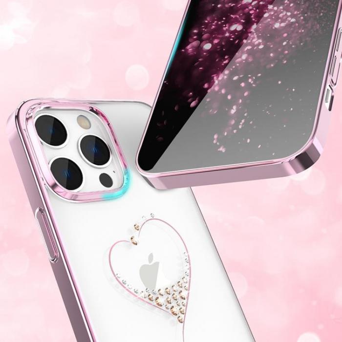 Kingxbar - Kingxbar iPhone 14 Pro Skal Wish - Rosa Crystals