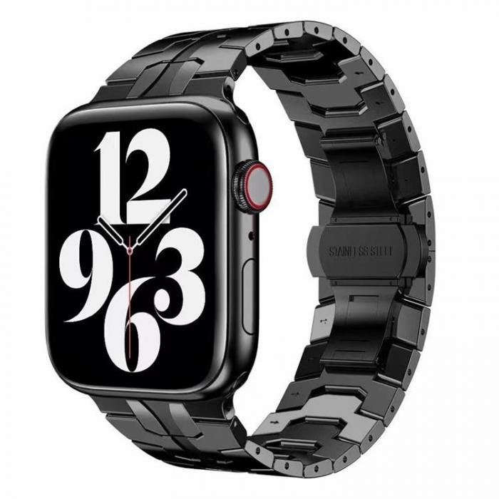 A-One Brand - Apple Watch 2/3/4/5/6/7/SE (42/44/45/49mm) Armband Race Stainless Steel - Svart