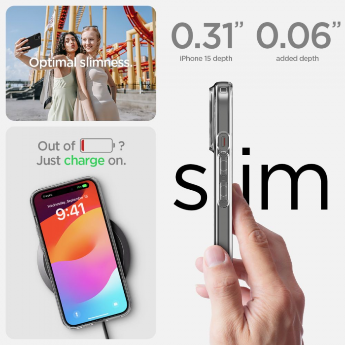 Spigen - Spigen iPhone 15 Mobilskal Liquid Crystal - Clear
