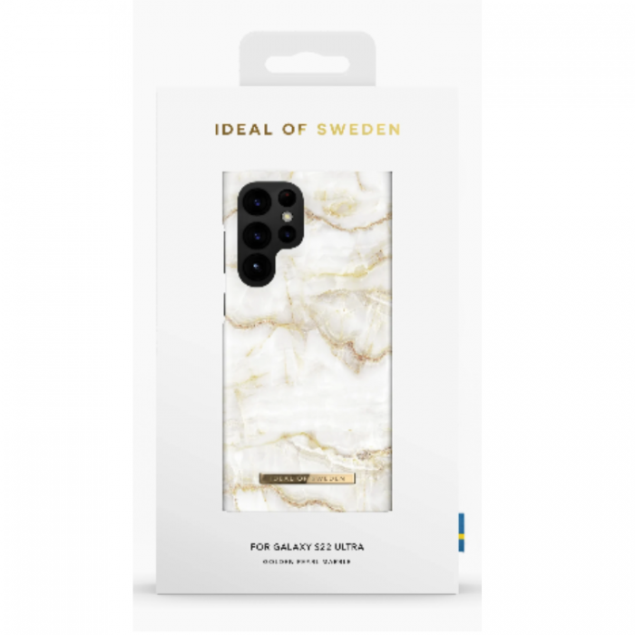 UTGATT1 - Ideal of Sweden Galaxy S22 Ultra Skal Fashion - Golden Pearl Marble