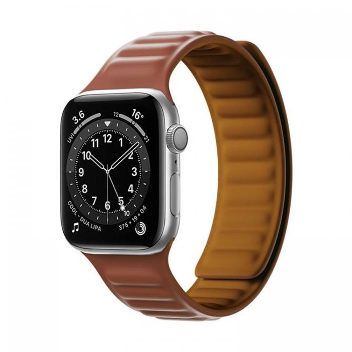 A-One Brand - Apple Watch 2/3/4/5/6/SE (42/44mm) Armband Magnetic Strap - Brun