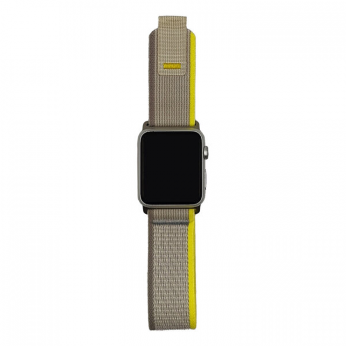 A-One Brand - Apple Watch (42/44/45/49mm) Armband Trail Velcro - Ljusgr