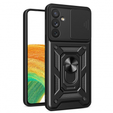 A-One Brand - Galaxy A34 5G Mobilskal Ringhållare Kickstand Slide Kamera - Svart