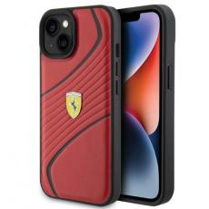 Ferrari - Ferrari iPhone 15 Mobilskal Twist Metal Logo - Röd