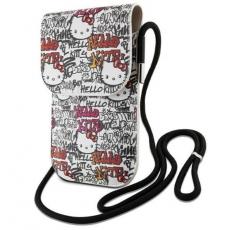 Hello Kitty - Hello Kitty Halsbandsfodral Läder Tags Graffiti - Beige