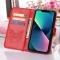 A-One Brand - iPhone 14 Pro Plnboksfodral Butterfly Flower Imprinted - Rd
