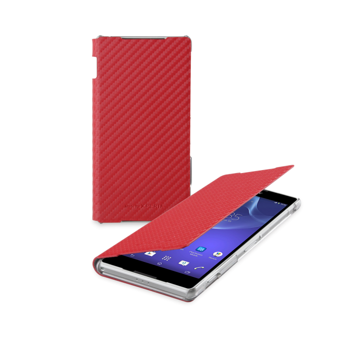 UTGATT5 - Roxfit - Made for Xperia - Book flip case till Sony Xperia Z2 (Carbon Rd)