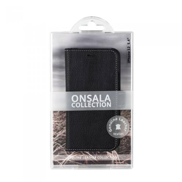 Onsala - Onsala Mobilfodral Skinn Svart iPhone 12 Mini