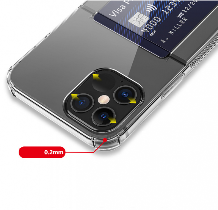 UTGATT1 - Flexicase Skal med Kortplats iPhone 13 Mini - Clear