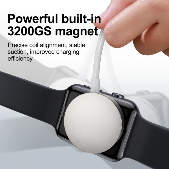 SiGN - SiGN Magnetisk USB-C Laddare fr Apple Watch, 2.5W, 1.2m - Vit