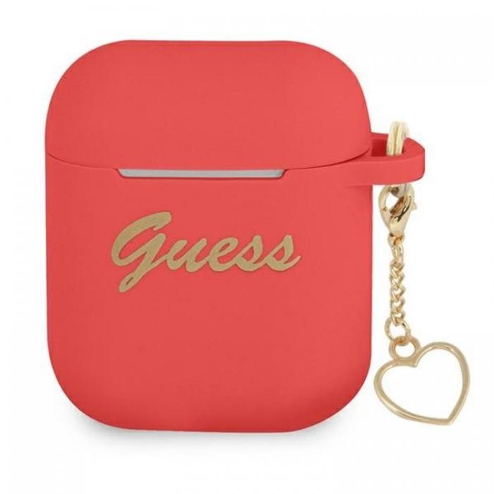 Guess - Guess AirPods Skal Silicone Charm Heart - Rd