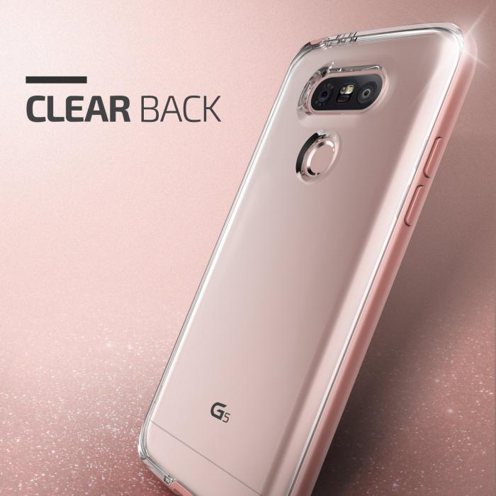 UTGATT5 - Verus Crystal Bumper Skal till LG G5 - Rose Gold