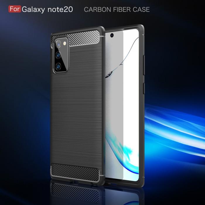A-One Brand - Carbon TPU Skal Till Galaxy Note 20 - Svart