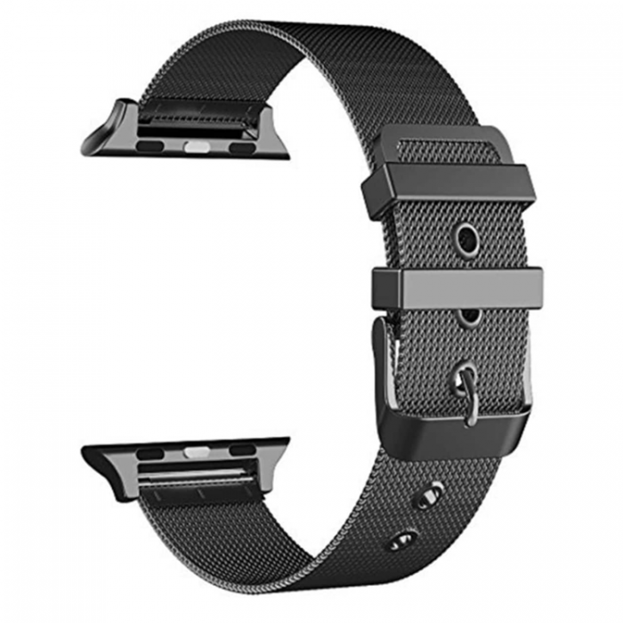 UTGATT1 - Apple Watch 2/3/4/5/6/7/SE (38/40/41mm) Armband Mesh - Svart