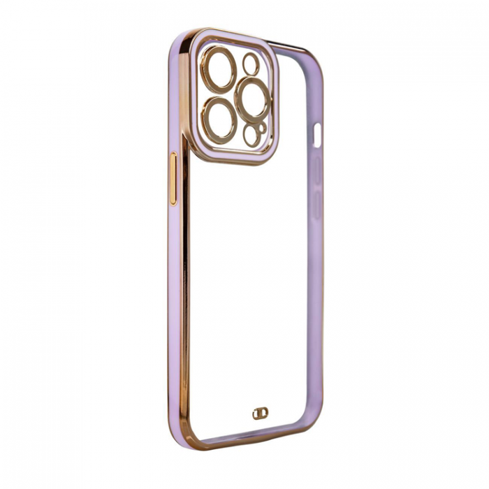 A-One Brand - iPhone 12 Skal Gold Frame - Lila
