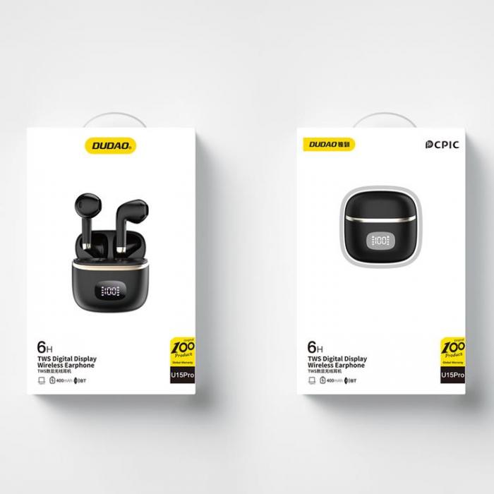 Dudao - Dudao TWS In-Ear 5.3 Bluetooth Trdls Hrlurar - Svart