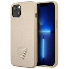 Guess - Guess iPhone 13 Mini Skal Saffiano Triangle Logo - Beige