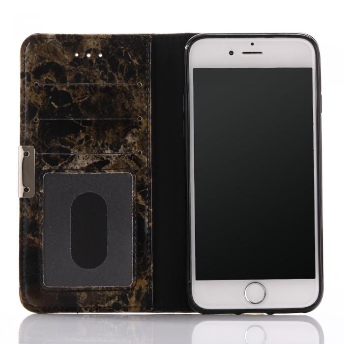 UTGATT5 - Marble Pattern Plnboksfodral till Apple iPhone 8/7 - Svart
