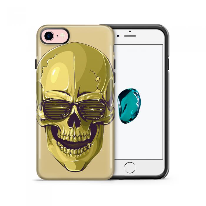 UTGATT5 - Tough mobilskal till Apple iPhone 7/8 - Hipster Skull Gul