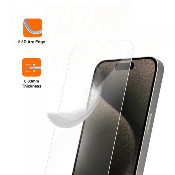 OEM - iPhone 15 Plus Skrmskydd Hrdat Glas Vmax