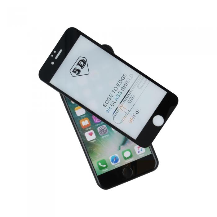 TelForceOne - Skrmskydd Hrdat Glas 5D fr iPhone 7 Plus/8 Plus - Svart Ram