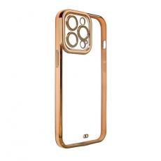 OEM - iPhone 13 Pro Skal Fashion Guld Frame Gel - Guld