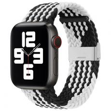 OEM - Apple Watch 2/3/4/5/6/7/SE (42/44/45mm) Armband Braided Tyg - Svart/Vit