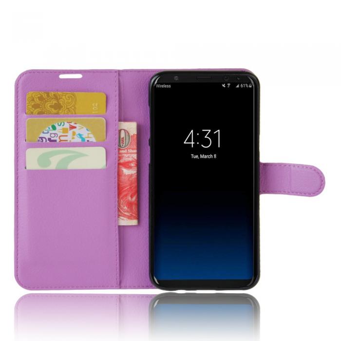 UTGATT5 - Litchi Plnboksfodral Samsung Galaxy S8 Plus - Lila
