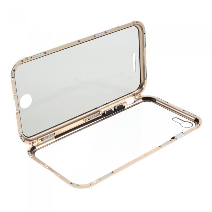 A-One Brand - Magnetisk Metal skal med Hrdat Glas iPhone 7/8/SE 2020 - Guld
