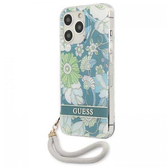 Guess - Guess iPhone 13 Pro Skal Flower Strap - Grn