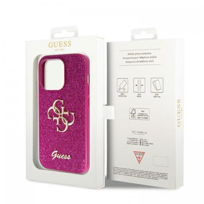 Guess - Guess iPhone 15 Pro Max Mobilskal Glitter Script Big 4G - Lila