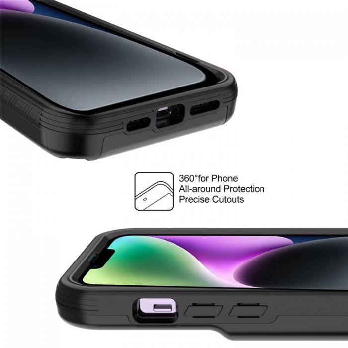 A-One Brand - iPhone 14 Plus Skal Korthllare Mirror Kickstand - Svart