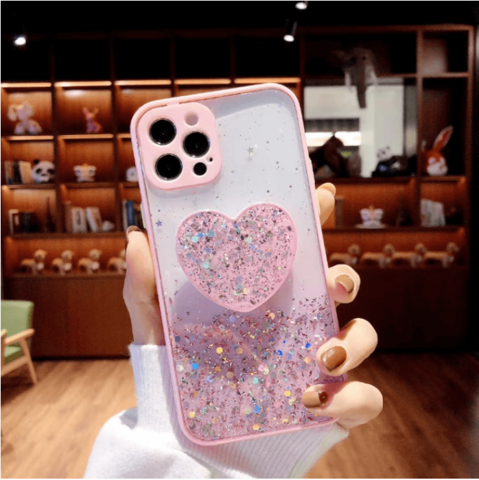 A-One Brand - Heart Pop Grip Skal iPhone 13 - Rosa