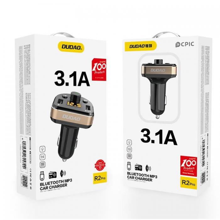 Dudao - Dudao Billaddare 2x USB FM Sndare Bluetooth - Svart