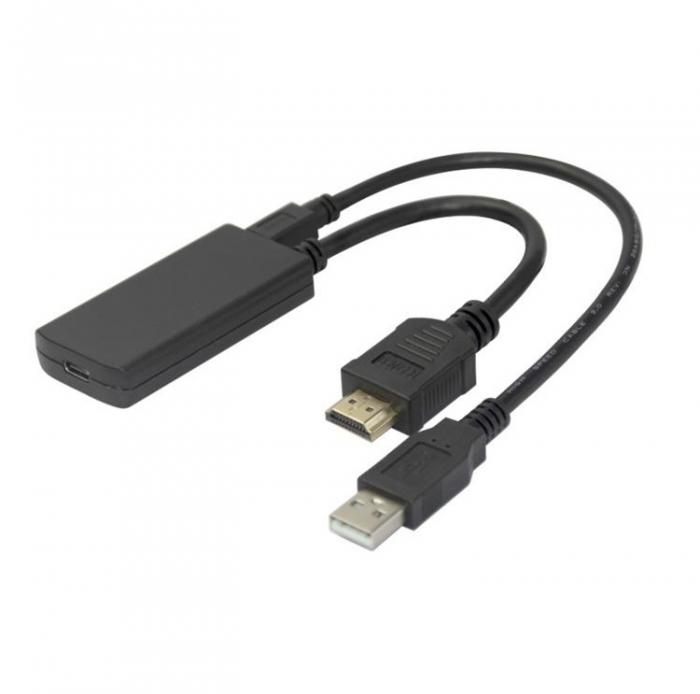 UTGATT1 - Deltaco USB-C/HDMI/DisplayPort Adapter 4K 0.2m - Svart