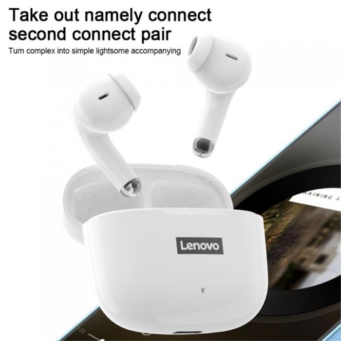 Lenovo - LENOVO Thinkplus LivePods LP40 Pro TWS Bluetooth Trdlsa Hrlurar - Vit