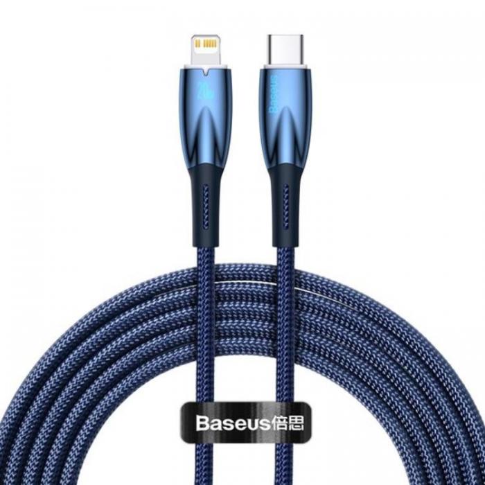 BASEUS - Baseus USB-C Till lightning kabel 2m 20W Glimmer Series - Bl