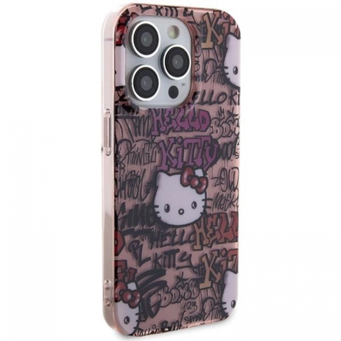 Hello Kitty - Hello Kitty iPhone 13 Pro Max Mobilskal IML Tags Graffiti - Rosa